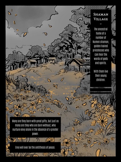 An #ELDENRING comic collab, story boarding and coloring done by @WhiteCatArts and editing, typesetting, lineart done by me. 
🧵 1-4 