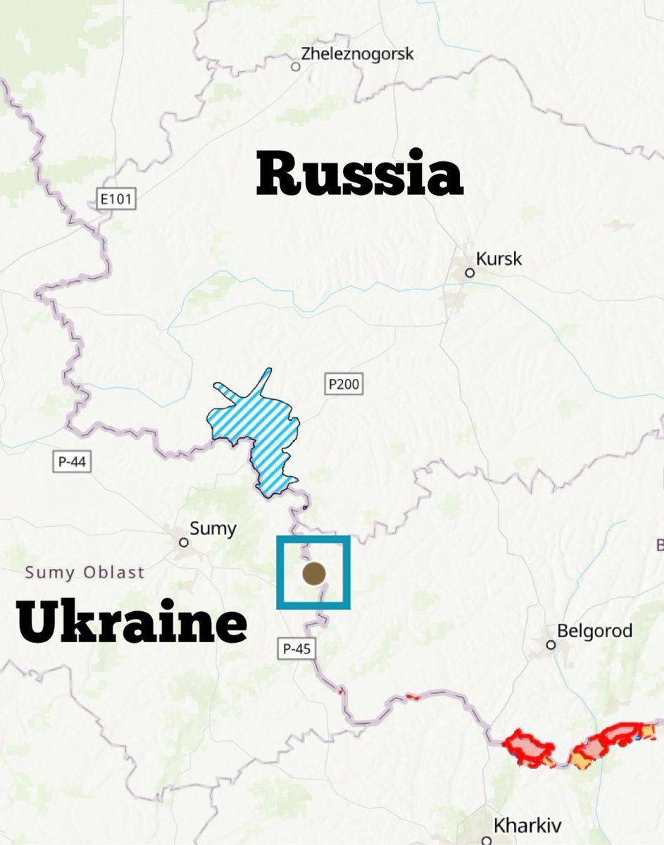 Caucasuswar's tweet photo. Russian sources report that the Ukrainian Armed Forces are attempting to cross the border near Kolotilovka village in Belgorod Oblast and have requested immediate reinforcements.

If confirmed, one breakthrough in Kursk region and one breakthrough in Belgorod region will force the Russians to pull out its most experienced units from Ukraine and to redirect them to the new frontlines in Russia.
