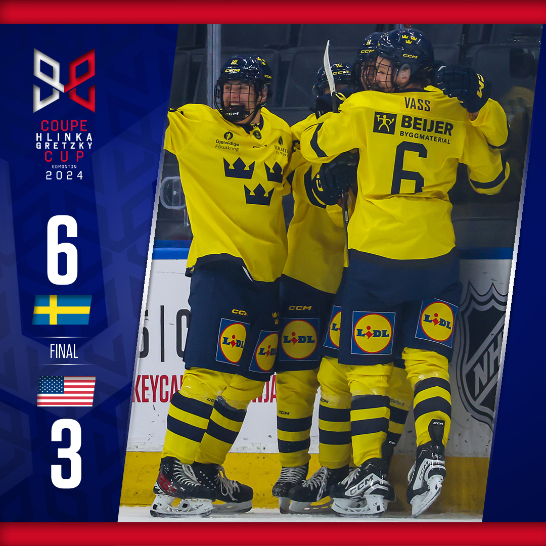 Hlinka Gretzky Cup (@hlinkamemorial) on Twitter photo GAME OVER! Eric Nilson scores a ๐งข๐งข๐งข to help ๐ธ๐ช double up ๐บ๐ธ and win bronze.
MATCH FINI! Eric Nilson inscrit un ๐งข๐งข๐งข pour la ๐ธ๐ช, qui dรฉfait les ๐บ๐ธ et remporte le bronze.
๐ hc.hockey/HGCStats2417
๐ hc.hockey/StatsCHG2417
#HlinkaGretzkyCup | #CoupeHlinkaGretzky GAME OVER! Eric Nilson scores a ๐งข๐งข๐งข to help ๐ธ๐ช double up ๐บ๐ธ and win bronze.
MATCH FINI! Eric Nilson inscrit un ๐งข๐งข๐งข pour la ๐ธ๐ช, qui dรฉfait les ๐บ๐ธ et remporte le bronze.
๐ hc.hockey/HGCStats2417
๐ hc.hockey/StatsCHG2417
#HlinkaGretzkyCup | #CoupeHlinkaGretzky