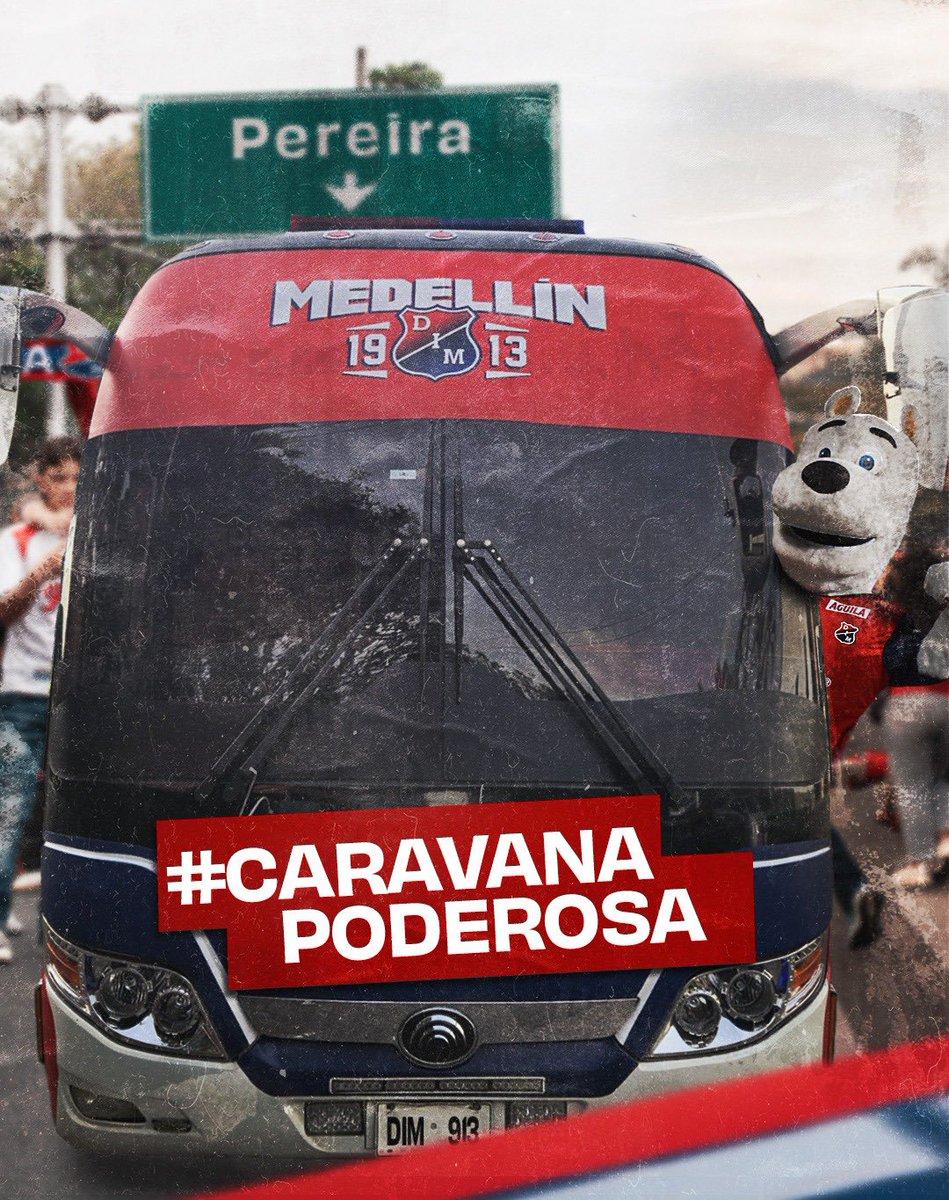 DIM_Oficial's tweet photo. [🚍🔴🔵] ¡NOS VAMOS PARA PEREIRA!
👀 Prestá atención a la información, logística y recomendaciones de la #CaravanaPoderosa 
📍Variante Caldas - Amagá, sector Primavera
🛣️ Ruta: Caldas - Amagá- Bolombolo - Cerritos - Pereira
⚠️ La caravana transitará por las vías exentas de pico y placa
🫡 Invitamos a toda la hinchada a sumarse y JUNTOS ir por un paso más 
🎟️ Partido incluido en el abono 2024-2. Pronto habilitaremos la boletería suelta*

¡Señores lo dejo todo, me voy a ver al ROJO! ❤️💙

#MásFuertesJuntos #SomosMedellín