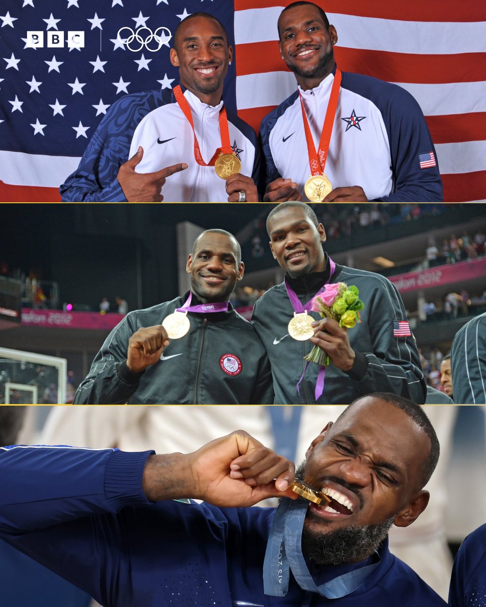 BBCSport's tweet photo. 🥇 Beijing 2008
🥇 London 2012
🥇 Paris 2024

👑 LeBron James 👑

#BBCOlympics #Paris2024 #Olympics https://t.co/QOnO4Q0L9r