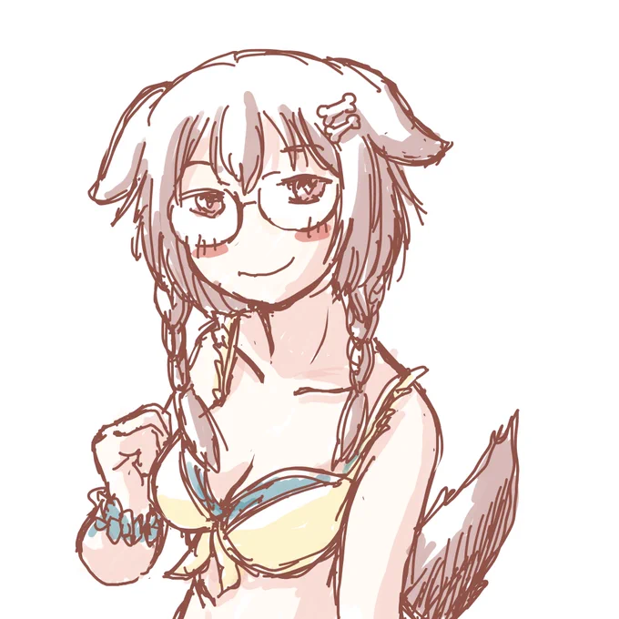 朝のラクガキメガネ水着ころさん 