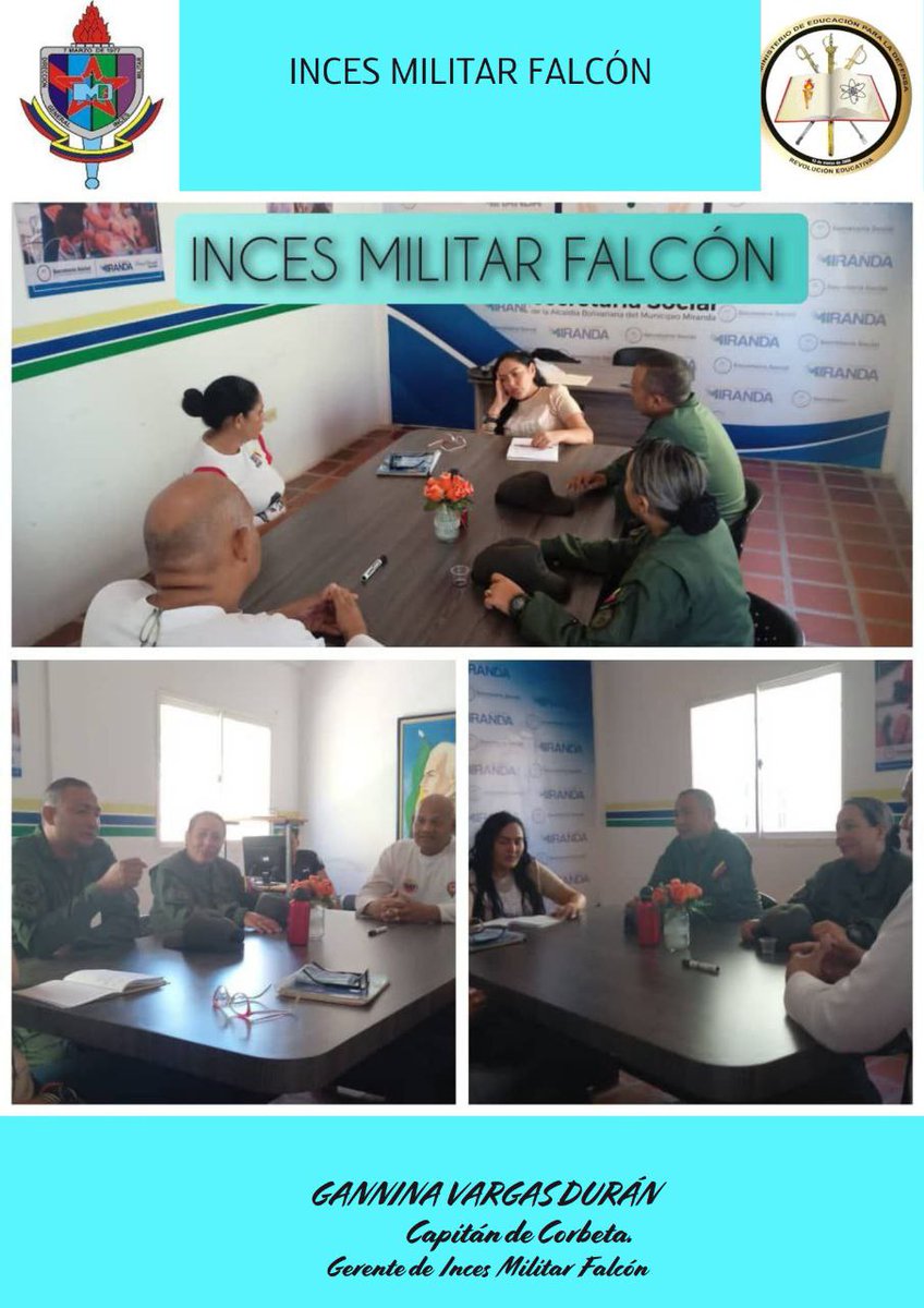 En el marco del Cumplimiento del Contenido Programático INCES 2024* Inces Militar Falcón, continuando con las alianzas de  organizaciones públicas se llevó acabo una  una reunion con el Personal del Organismo de Seguridad  VEN 911 y el personal de la ALCADIA del MCPIO MIRANDA.