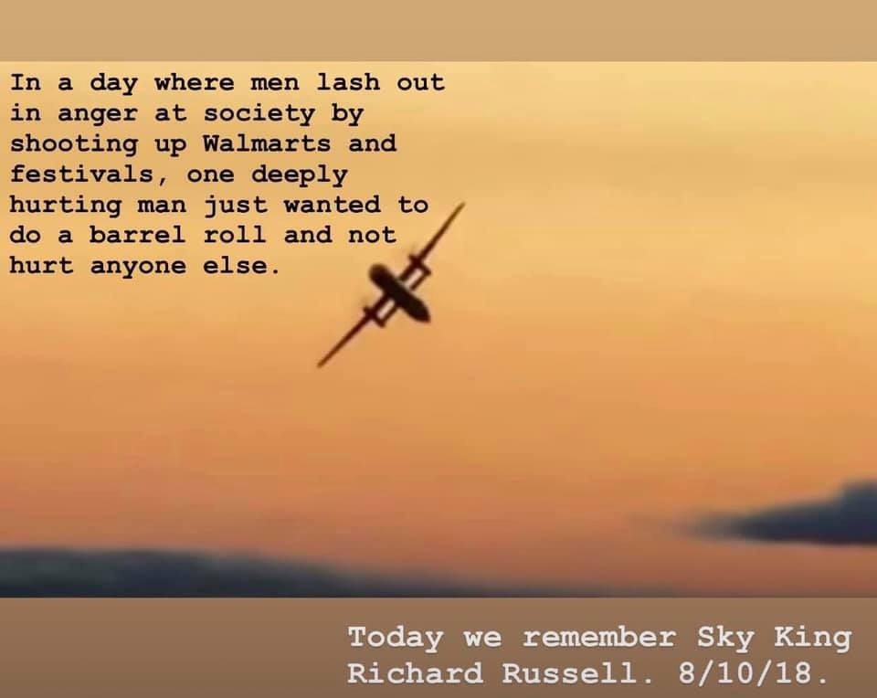 Mrgunsngear's tweet image. On this day in 2018, 28 year-old Richard Russell, forever known as the 'Sky King,' "borrowed" an airplane from Seattle-Tacoma Airport and took it for a joyride for over an hour before crashing into a remote Island.

He did a pretty epic barrel roll during the flight as well ✈️🛩️…
