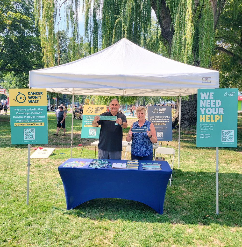 Denise O'Connor (@deed5) on Twitter photo Volunteering at the <a href="/CancerWontWait/">Cancer Won't Wait</a> booth today at the #KamloopsRibfest! We need this cancer center built and not delayed any longer!
<a href="/MGrenierBC/">Michael Grenier</a> Volunteering at the <a href="/CancerWontWait/">Cancer Won't Wait</a> booth today at the #KamloopsRibfest! We need this cancer center built and not delayed any longer!
<a href="/MGrenierBC/">Michael Grenier</a>