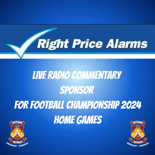 Castlebar Mitchels GAA (@mitchelsgaa) on Twitter photo Thanks to Kieran Lavelle from Right Price Alarms for sponsoring a โฌ50 One4all gift voucher to celebrate
<a href="/CRCfm_102_9/">CRCfm 102.9</a> live coverage of Championship 2024. Stay tuned for competition details.
@lovecastlebar
#Rightpricealarms #castlebarmitchels #CRCfm Thanks to Kieran Lavelle from Right Price Alarms for sponsoring a โฌ50 One4all gift voucher to celebrate
<a href="/CRCfm_102_9/">CRCfm 102.9</a> live coverage of Championship 2024. Stay tuned for competition details.
@lovecastlebar
#Rightpricealarms #castlebarmitchels #CRCfm