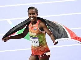 Faith Kipyegon wins gold in 1500m final.
