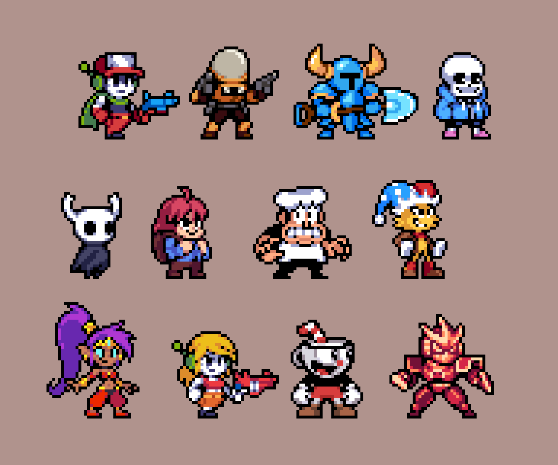 BlazinFireOmega's tweet photo. Even more indie game characters ft. Curly Brace from Cave Story https://t.co/EYdQjfomBW