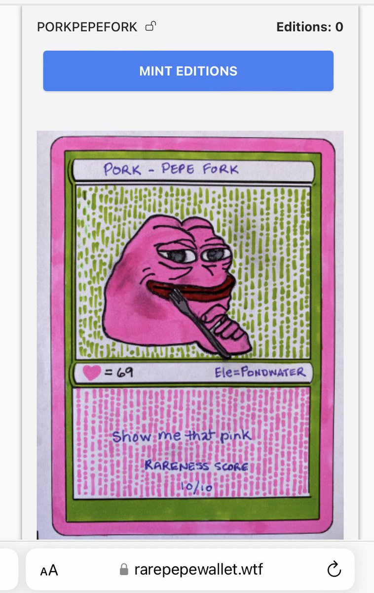 Created/minted a lil something special in honor of our community…Show Me That Pink! $PORK $PNDC