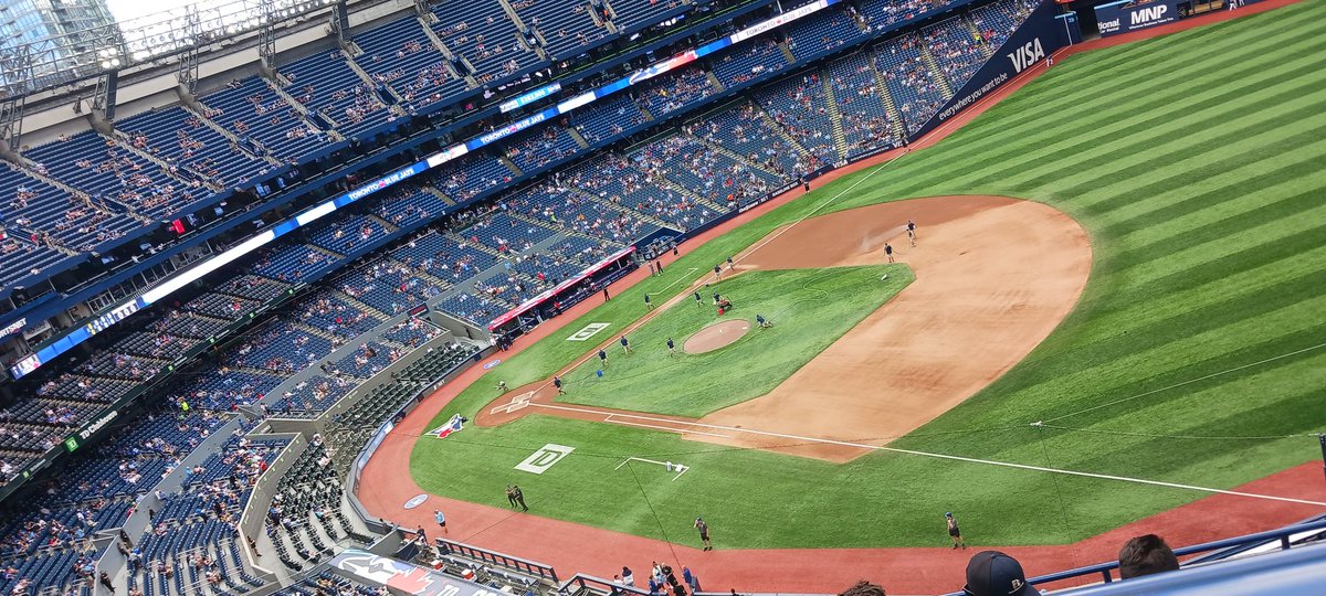 Waiting in the nosebleeds for <a href="/BlueJays/">Toronto Blue Jays</a> to take on the As. Whoot! Beautiful day for a win, folks!