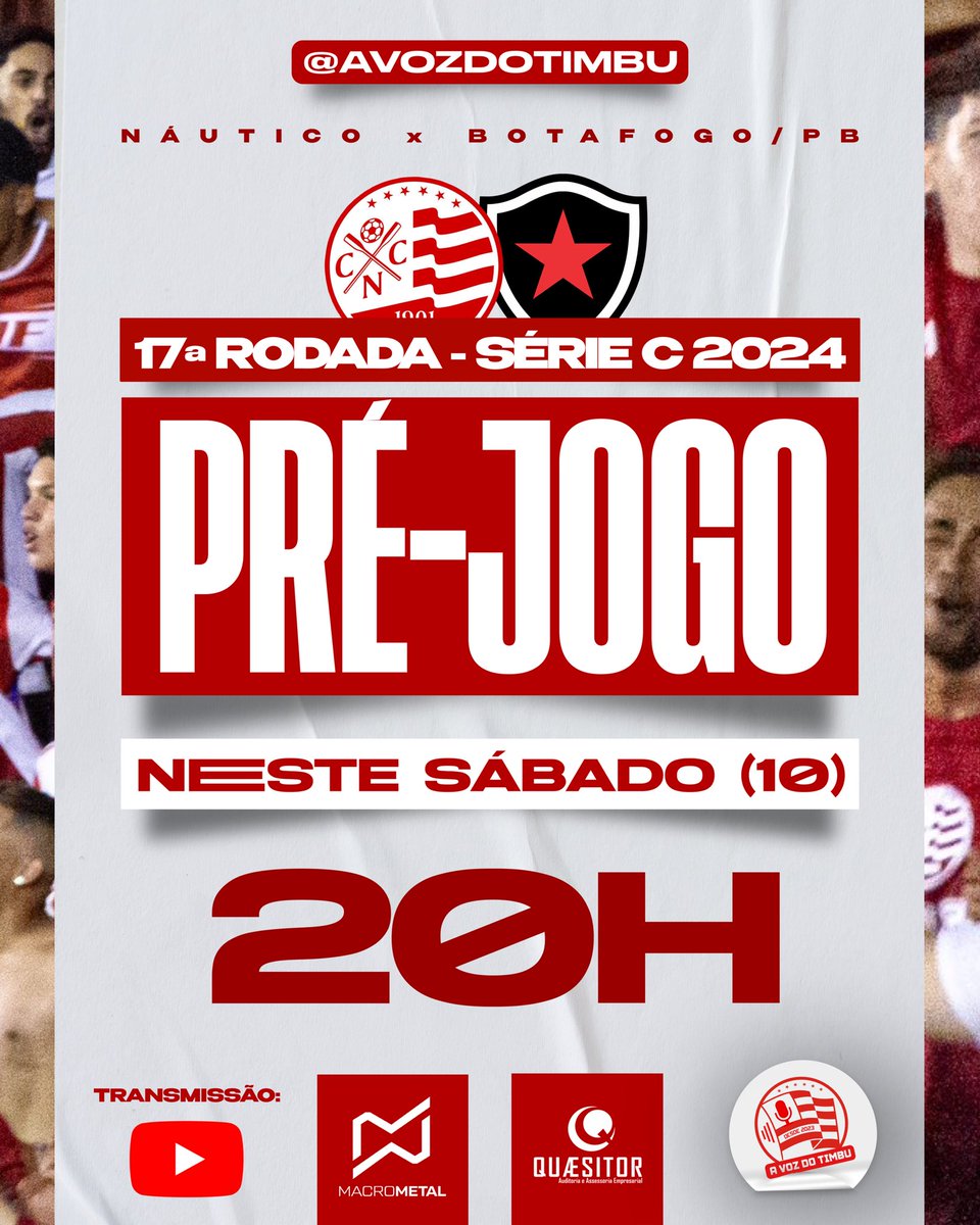 avozdotimbu's tweet photo. Dia de pré-jogo e o assunto é tudo que devemos esperar para a partida contra o Botafogo/PB, nos Aflitos.
Jogo importante e que merece toda nossa atenção!
Acompanhe tudo em nossa live, hoje, 20h no YouTube! #AVozDoTimbu 📢🐭 https://t.co/tGYFEuqsMD