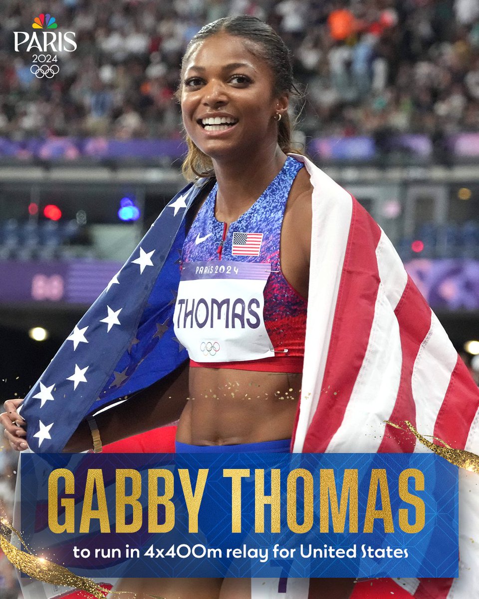 Gabby Thomas is going for a gold medal TRIPLE in Paris. 👀 #ParisOlympics 

📺 Coming up on NBC &amp; Peacock