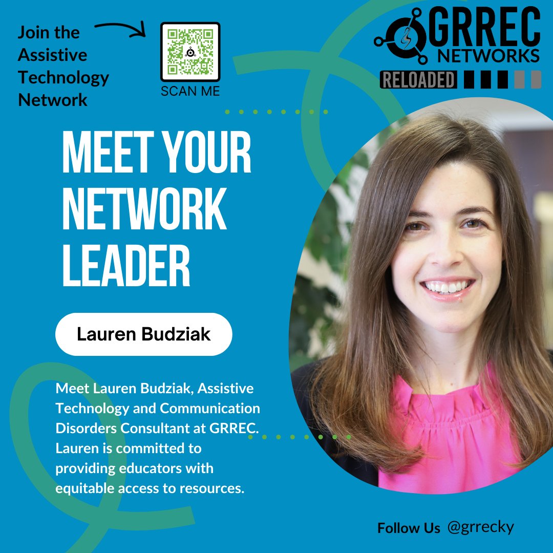 GRRECKY's tweet photo. Meet Your Network Leader.
Introducing Lauren Budziak, Assistive Technology and Communication Disorders Consultant at GRREC, as the AT Network Leader.
Join the AT Network to connect with dedicated professionals like Lauren.
๐๐ผ https://t.co/cUCrRbpHoT ๐๐ผ
.
#GRRECKY #ATNetwork https://t.co/2j9g0q1HlV