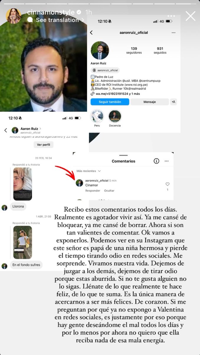 GossipLima's tweet photo. Natalia Merino (Cinnamon Style), expone a uno de sus haters, Aarón Ruiz. Entendemos que ya está cansada de este tipo de comentarios. El tipo puso su cuenta en privado y cambió su foto de perfil para no ser reconocido, fuerte 🔥
Pero se le olvidó quitar su número 🫢
¿Qué opinan? https://t.co/r6SHlBWZcH