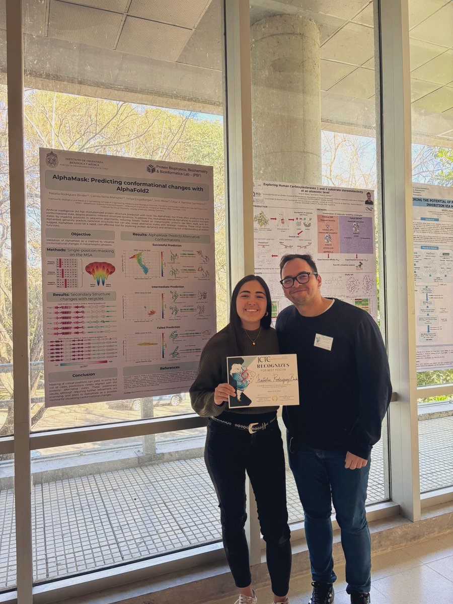 PB³ Lab (@pb3lab) on Twitter photo AWARDS | Congratulations to Natalia (<a href="/NRodriguezBin/">Natalia Rodríguez</a>), undergrad student from our lab <a href="/iibm_uc/">IIBM UC</a> <a href="/ibiochile/">Instituto Milenio de Biología Integrativa 🌱</a>, for winning one of the three awards for Best Poster Presentation at the <a href="/conesul2024/">Conesul2024</a> conference in Buenos Aires, Argentina 🎉 AWARDS | Congratulations to Natalia (<a href="/NRodriguezBin/">Natalia Rodríguez</a>), undergrad student from our lab <a href="/iibm_uc/">IIBM UC</a> <a href="/ibiochile/">Instituto Milenio de Biología Integrativa 🌱</a>, for winning one of the three awards for Best Poster Presentation at the <a href="/conesul2024/">Conesul2024</a> conference in Buenos Aires, Argentina 🎉