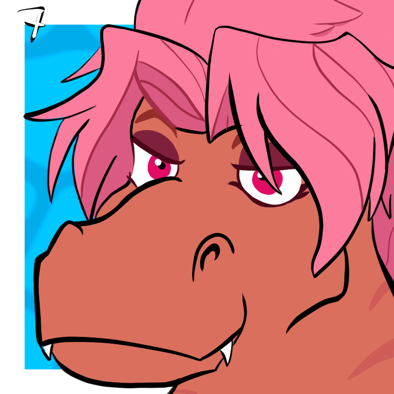 <a href="/Tizger1/">Tizger</a> Day 7 - Head Drawing Every (Weekend) Day🎨Challenge

It's <a href="/ObscenePaladin/">💜☠️Gothasaurus-Hex on🦋</a> !! 🦖

(Sorry I'm a bit late today I went out to the movies)
