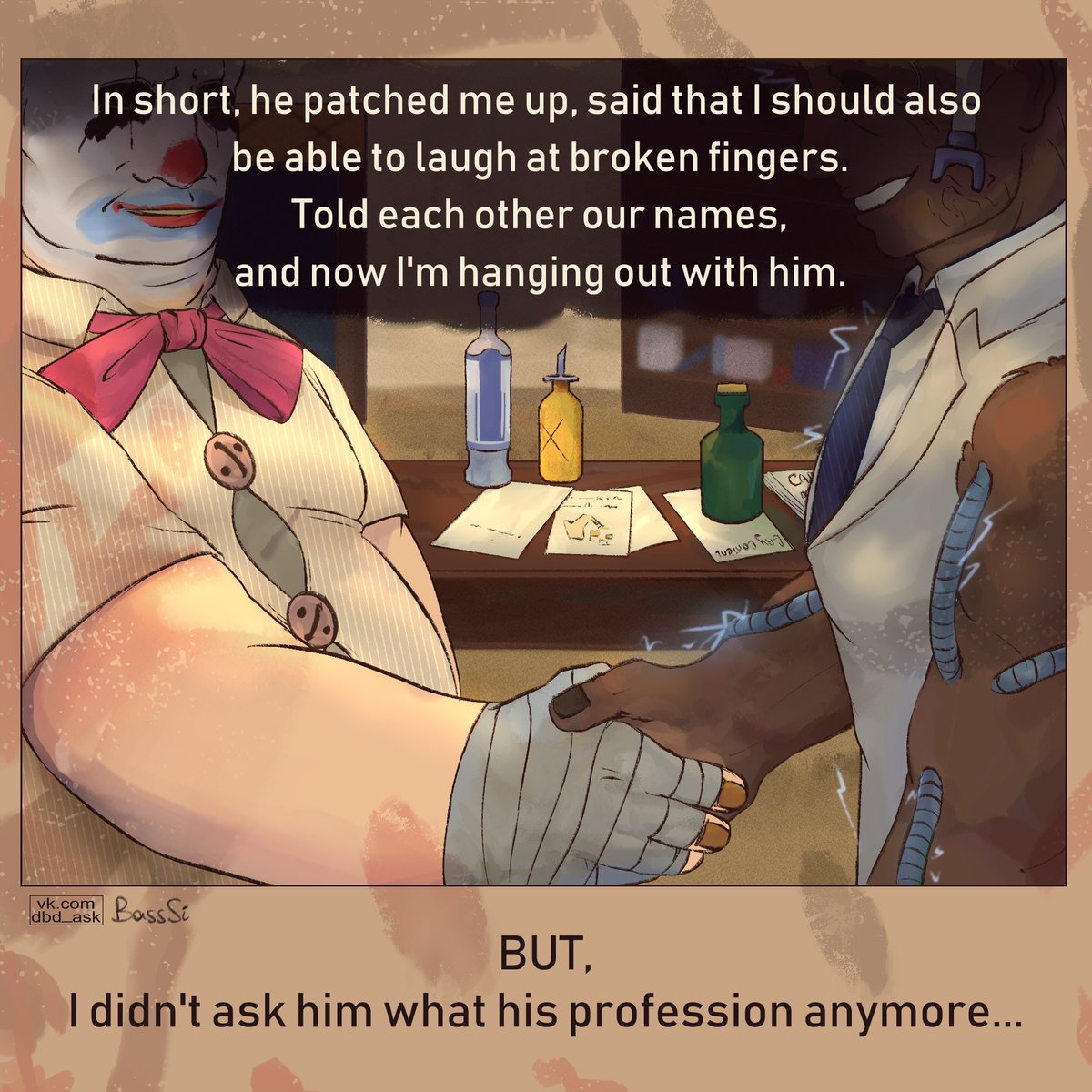 BassSi10's tweet photo. Question: How long you are in fog? What were your first impressions when you wandered into the world of Entity? |TW: Blood|
#dbd #DeadbyDaylgiht #Jeffreyhawk #Kennethchase #TheClown #HermanCarter #TheDoctor #dbdfanart https://t.co/VfOD67uy1J
