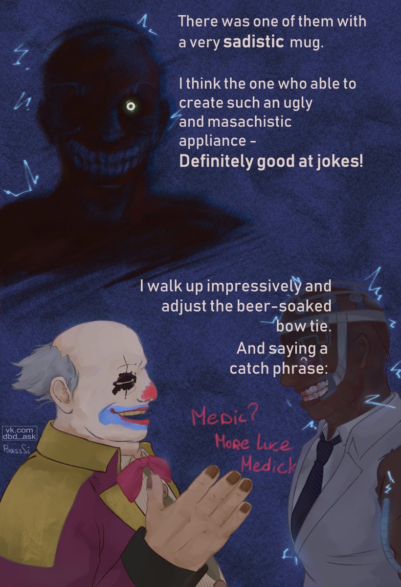 BassSi10's tweet photo. Question: How long you are in fog? What were your first impressions when you wandered into the world of Entity? |TW: Blood|
#dbd #DeadbyDaylgiht #Jeffreyhawk #Kennethchase #TheClown #HermanCarter #TheDoctor #dbdfanart https://t.co/VfOD67uy1J