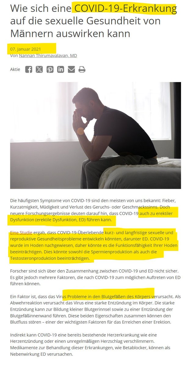 Leseerlaubnis's tweet image. Weil ich es gerade für einen #Impfgegner herausgesucht hatte. 

Langfristig 57 % weniger Spermien bei Männern, die ungeimpft COVID-19 hatten, auch bei leichtem Verlauf. 

Das wird auf die Bevölkerung der Erde einen Einfluss haben.

eurekalert.org/news-releases/…
