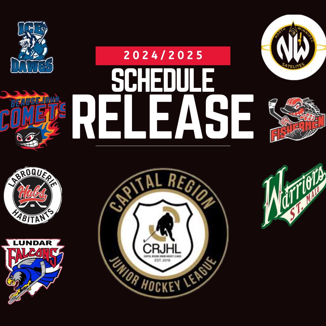 Full schedule release up now on our website 

crjhl.com/leagues/schedu…