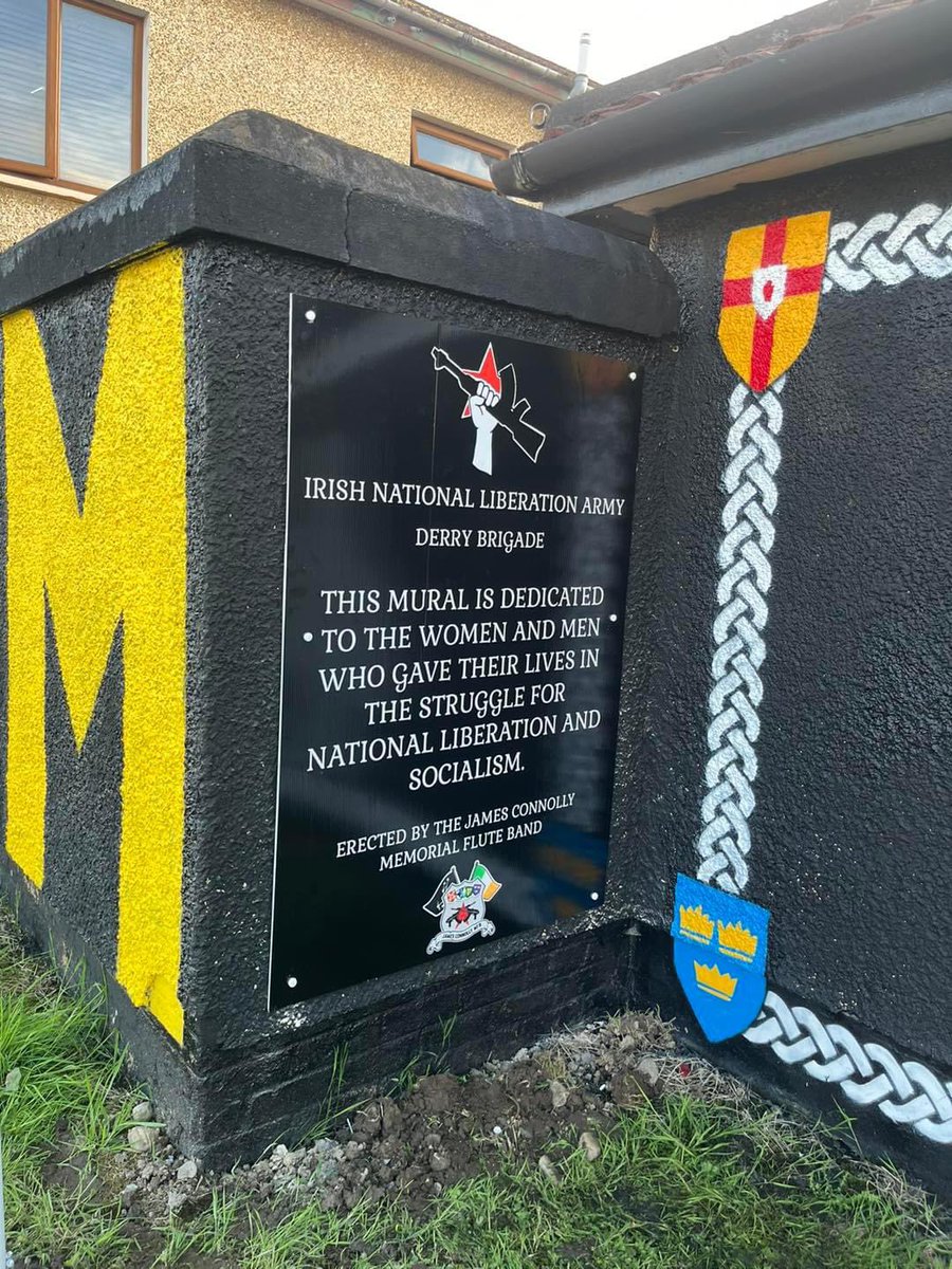 📍 New Mural erected this week in Derry.

🚩This year marks the 50th anniversary of the founding of the Irish Republican Socialist Movement.