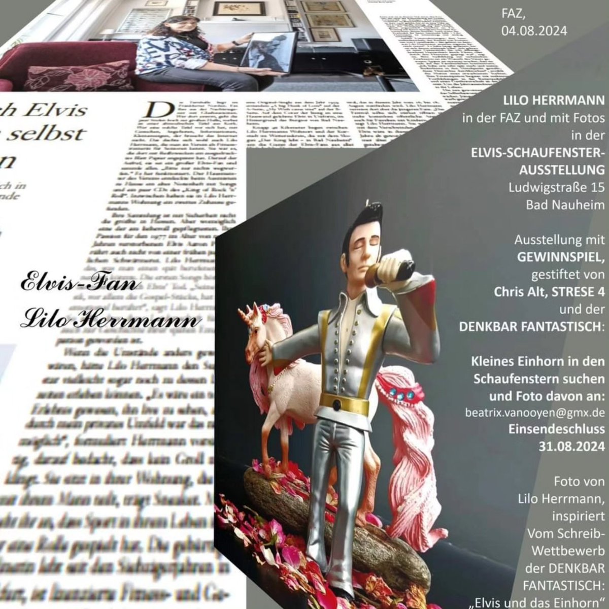 vanOoyenBeatrix's tweet photo. Feiern und gewinnen mit der Elvis-Schaufensterausstellung &amp; der Fantasy-Messe / Bad NauheimCon DENKBAR FANTASTISCH https://t.co/KExftpKm4F