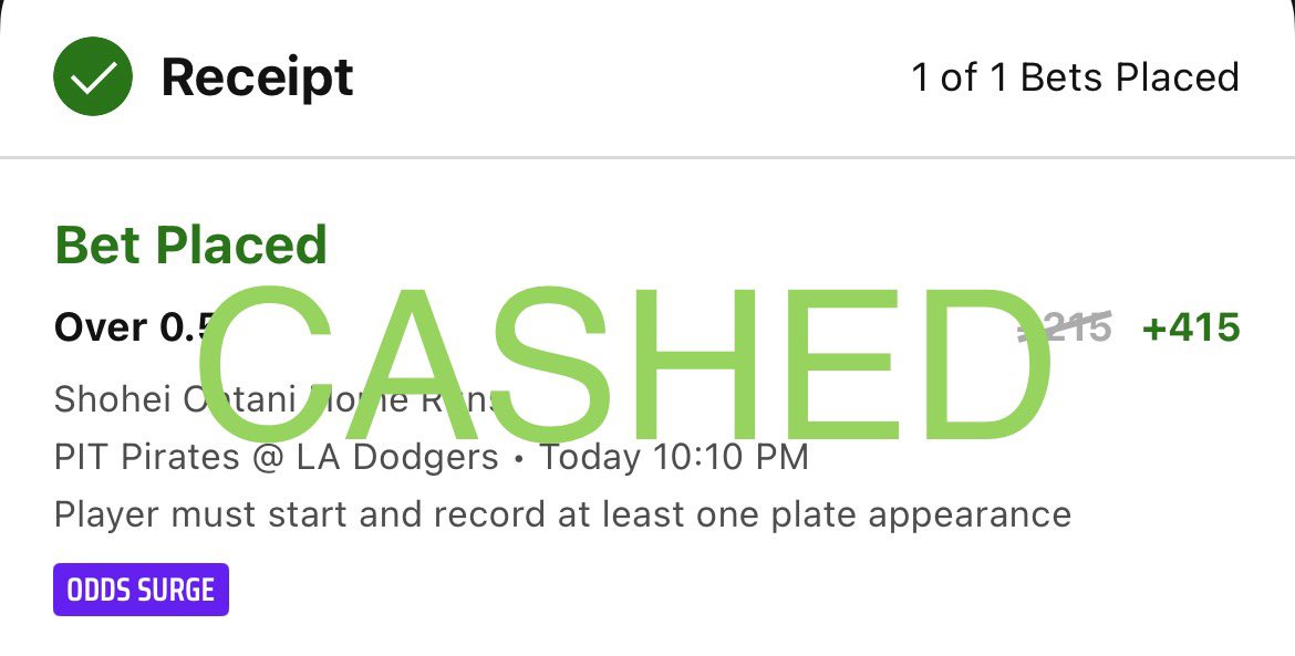 Cashed 3 slips yesterday for +2.6 U to get back snap the 3 day red streak!  

🔥Claim 60 Days FREE access to <a href="/BookieBurners/">BookieBurners</a>  discord🔥

tinyurl.com/moneylinemagic
Code: 60FREE

#sportsbettingadvice #MLB #sportsbetting #sportsbets #DraftKings #fanduel