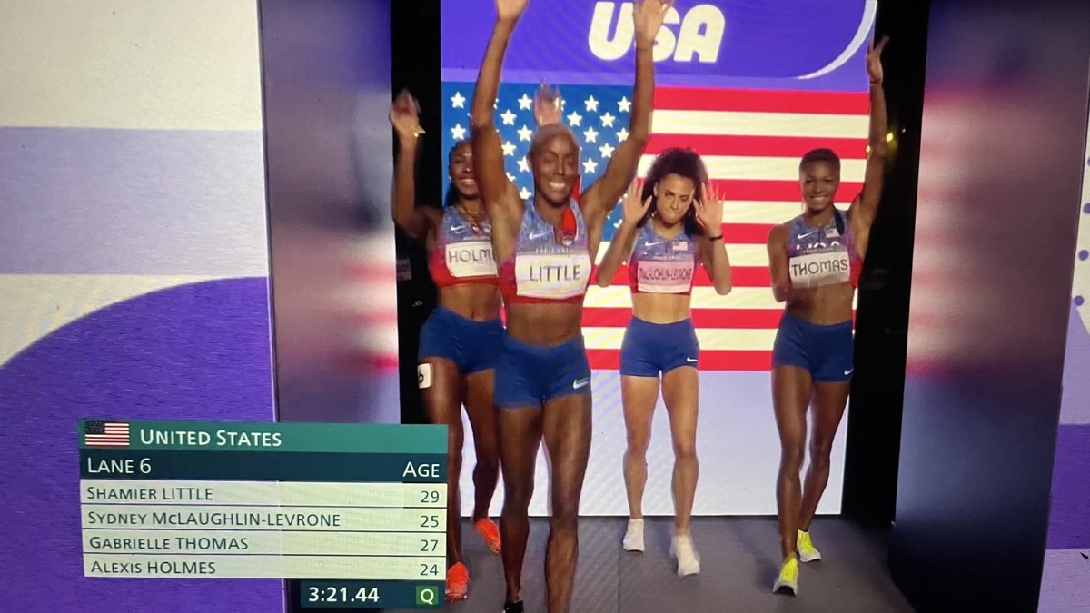 netizen1001's tweet photo. USA won the 4x400 women, 2nd Netherlands #FemkeBol make it possible again and 3rd GB. #GabbyThomas is the new the great #AlisonFelix with 3 gold.!!
Jamaica drop the button who does that in 4x400..!?? 🤣😂 
#Paris2024Olympics https://t.co/7zbm7TpBlC