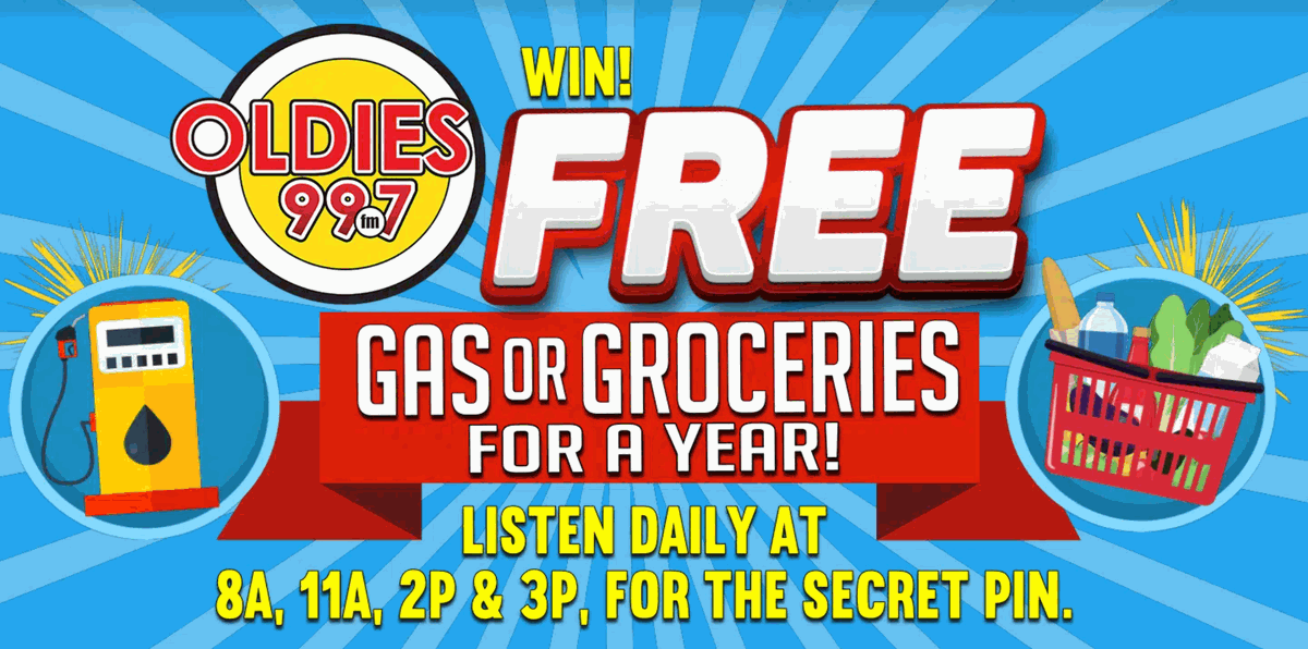 💸 Ready for some financial relief? OLDIES has you covered! 🎁 Listen Monday at 8 a.m., 11 a.m., 2 p.m., and 3 p.m. for your chance to win FREE gas or groceries for a year! Keep an ear out for the secret PIN. 🔑 Discover all the details through the link in the bio.
