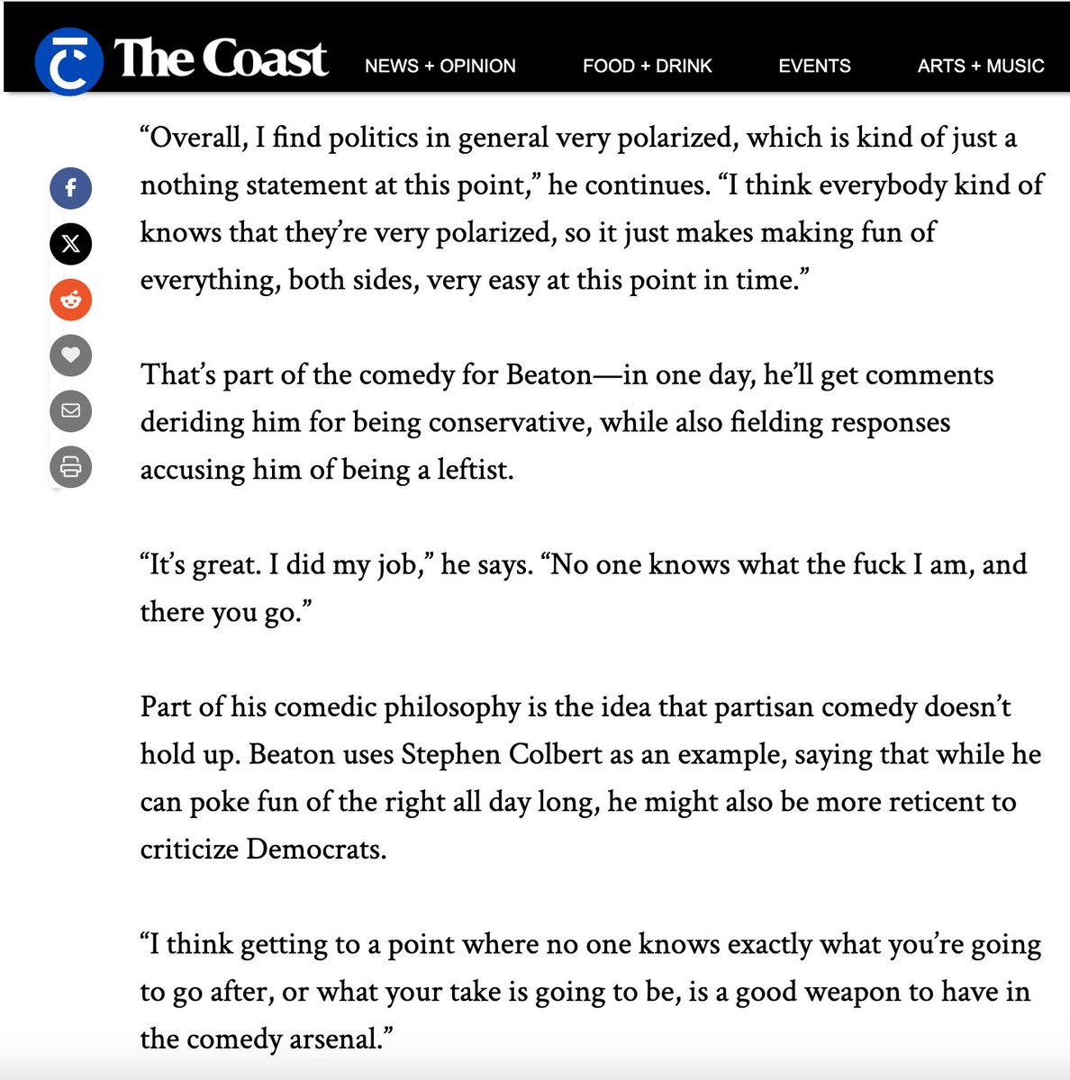 Thanks <a href="/BrendynCreamer/">Brendyn Creamer</a> for the interview in <a href="/TwitCoast/">The Coast - Halifax/Kjipuktuk</a> to promote my new special Geriatric Millennial - Now Streaming FREE over on my YouTube Channel!  

I'm co-headlining <a href="/HalifaxYukYuks/">Yuk Yuk's Halifax</a> this weekend - one more show tonight with <a href="/PeterAWhite/">Peter White</a> 

Then it's #CapeBretonComedyFest!