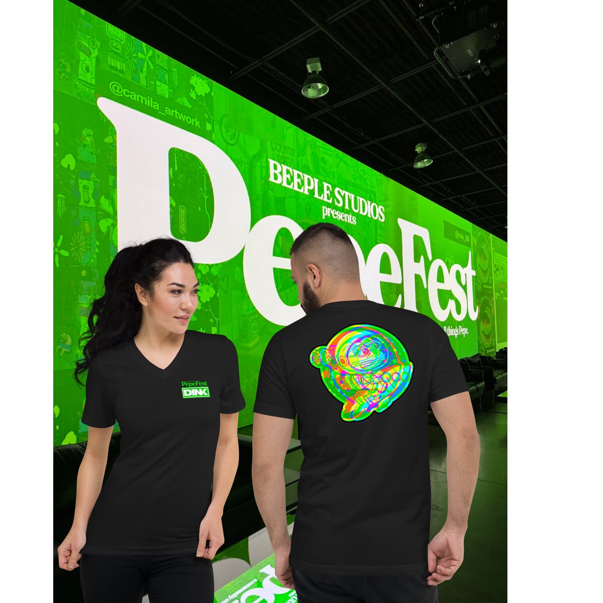 Thinking of dropping these tees on my website if anyone has interest please let me know. Will be wearing one at tonight’s PepeFest event <a href="/beeple/">beeple</a> Studios