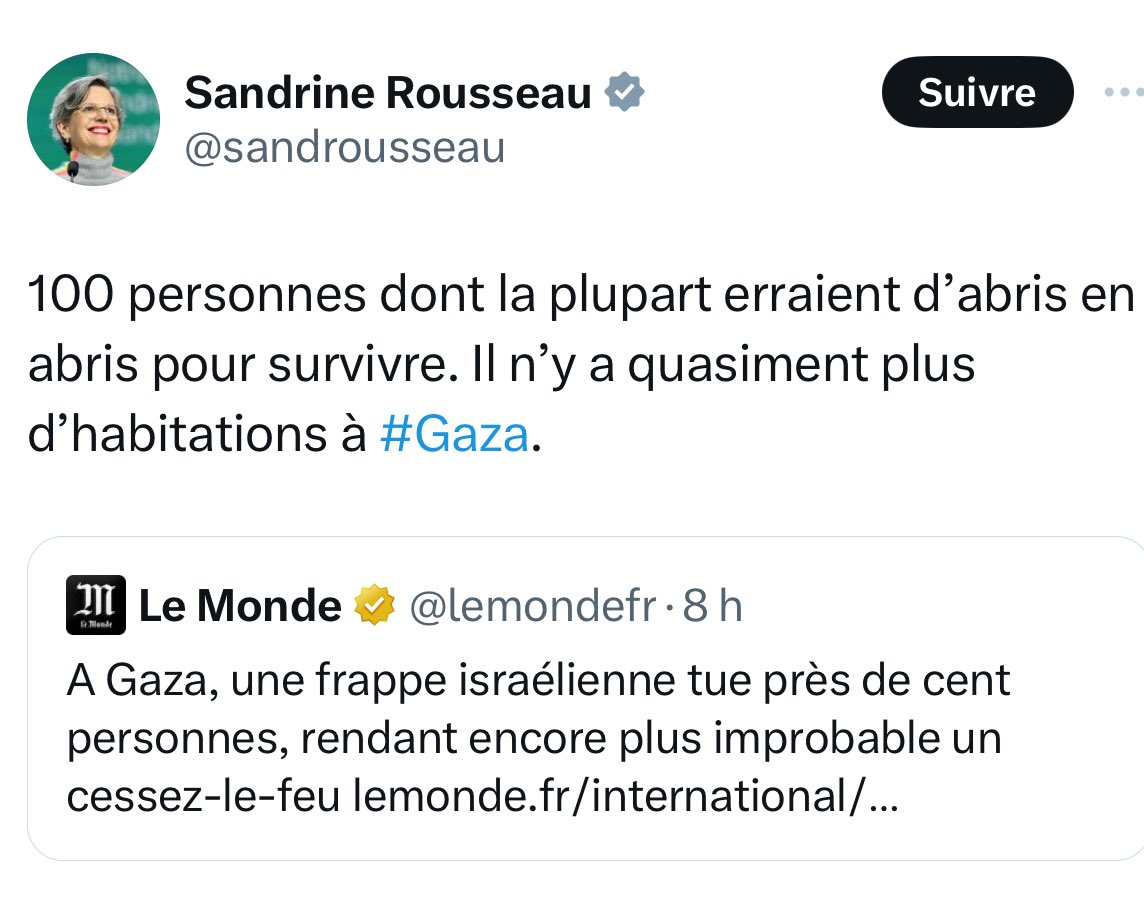 julienbahloul's tweet photo. Sandrine Rousseau et Le Monde reprennent un mensonge... que même le Hamas a démenti. 

Pas 100 morts, mais 40. 
Parmi eux : 19 terroristes déjà identifiés. 

Au lieu de diffuser de la propagande islamiste, l'extrême gauche devrait critiquer le Hamas qui se cache parmi les civils. https://t.co/MrrertCCrk