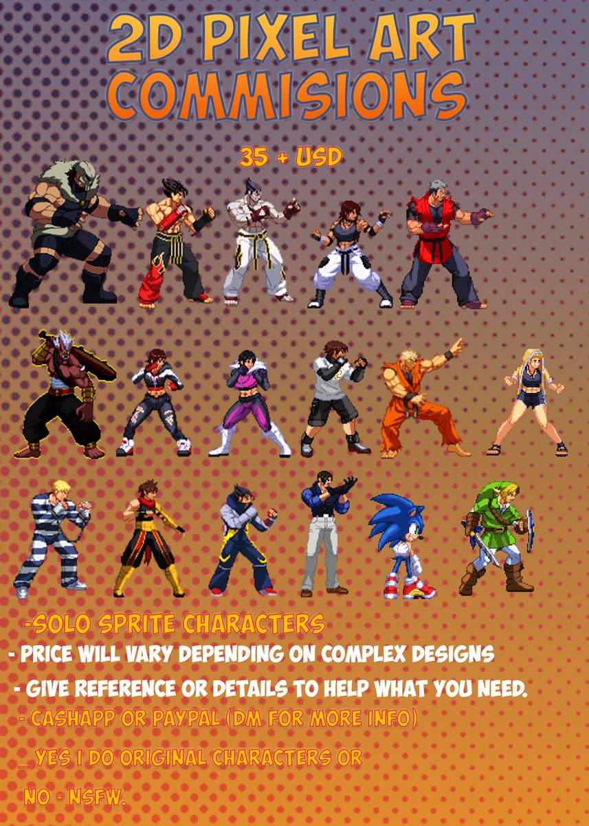 EntAbstract's tweet photo. Sprite commission and Art commission re now OPEN! #SpriteArt #PixelArt #DigitalArtCommission
#SpriteCommission #GameArt #IndieGameDev
#PixelArtCommission #GameDesign #DigitalArtist
#CharacterDesign #CommissionOpen #ArtCommission https://t.co/0DP9hoKUxP