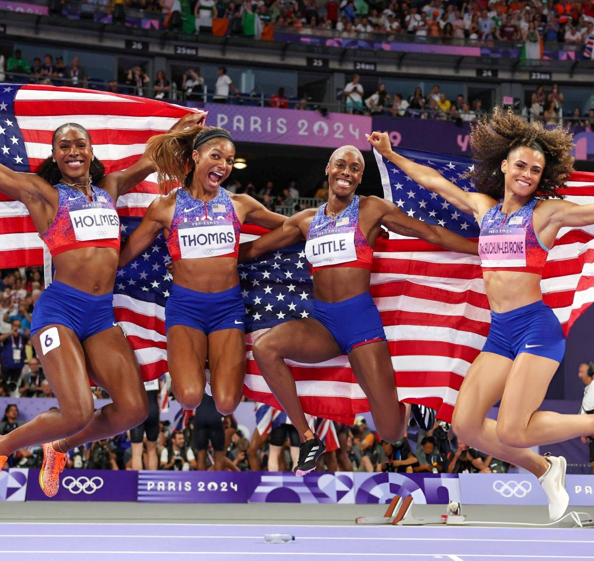 An American 🇺🇸 Record

The second fastest 4x400 split ever from Sydney McLaughlin-Levrone - 47.70

The second fastest time ever of 3:15.27

#Paris2024 #Olympics #Athletics