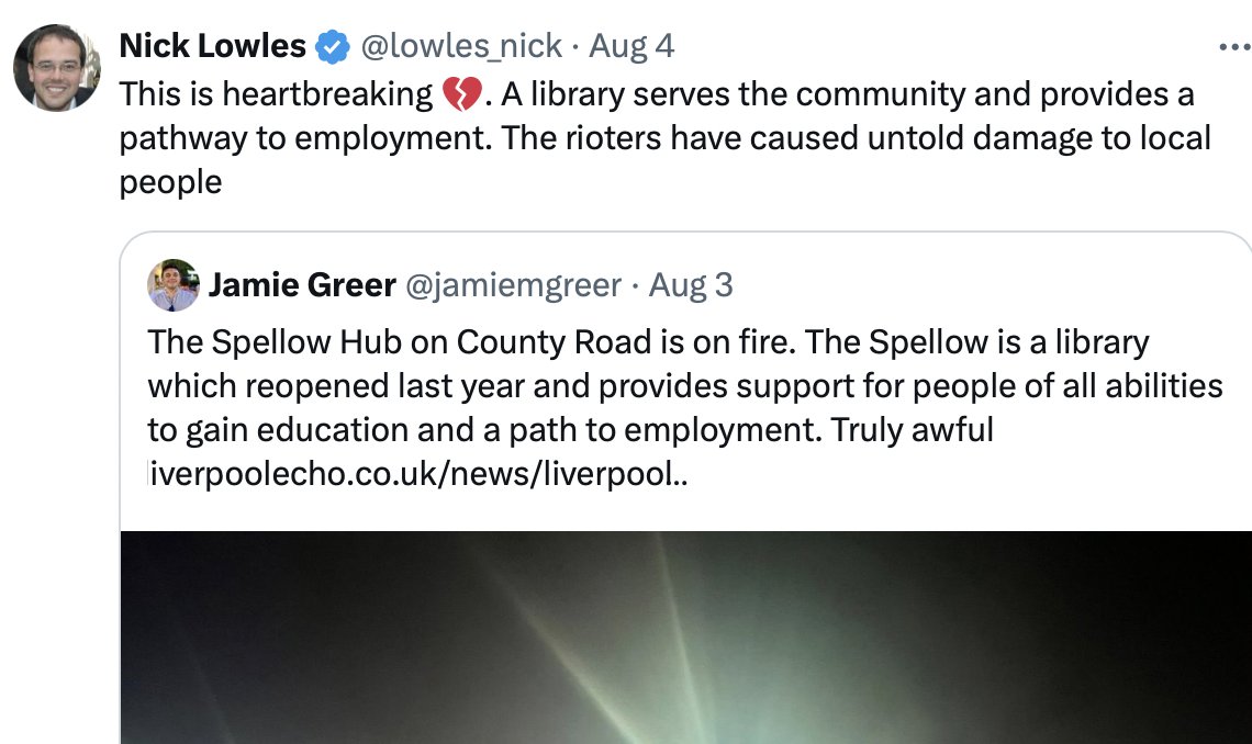 *On August 3, Nick Lowles shared misinformation about an acid attack with his 42.5K followers. He also posted riot locations - meaning dangerous people knew where to go.

Retweet if you think <a href="/lowles_nick/">Nick Lowles</a> should be investigated by the <a href="/metpoliceuk/">Metropolitan Police</a> over his social media activity.