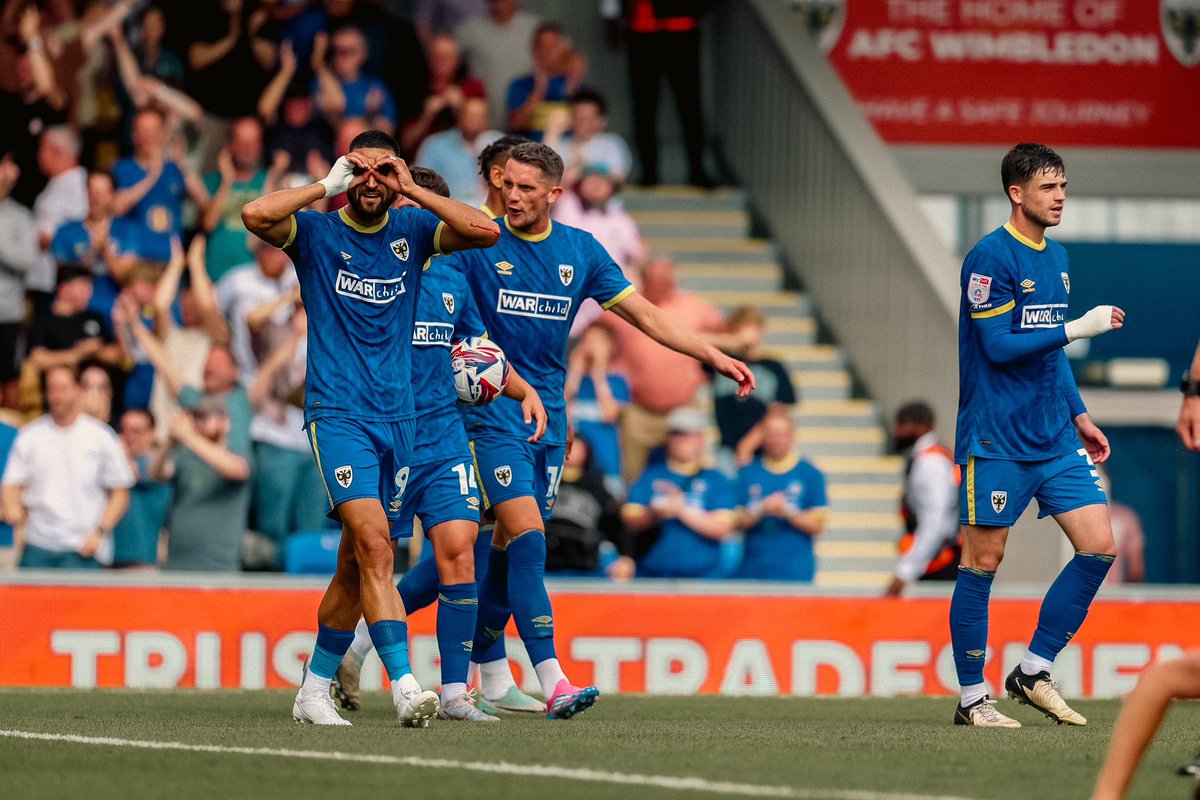 AFCWimbledon's tweet photo. Post-match show after a thrilling opening day! 📺

Goalscorers Omar Bugiel and James Ball sum-up a great start to the season: https://t.co/MTJJPSZmLW 

#AFCW 🟡🔵 https://t.co/3U46ON0nQ3