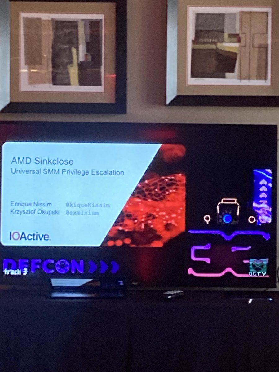 Enrique Nissim &amp; Krzysztof Okupski streaming live at the #IOAsis - “AMD Sinkhole: Universal Sinkhole Ring-2 Privilege Escalation” - epic talk! ⁦<a href="/IOActive/">IOActive, Inc</a>⁩