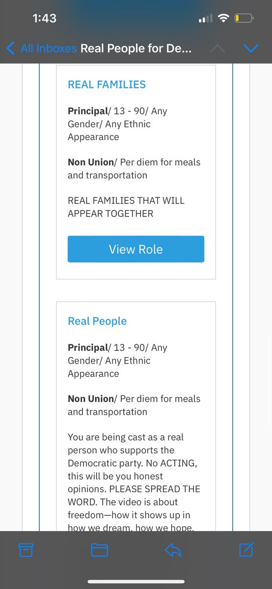 CSTARSPORTS_'s tweet photo. Dems down so bad they on actors casting websites trying to find people to come to they rally. I’m deceased #libtards https://t.co/tJN3nZVc41