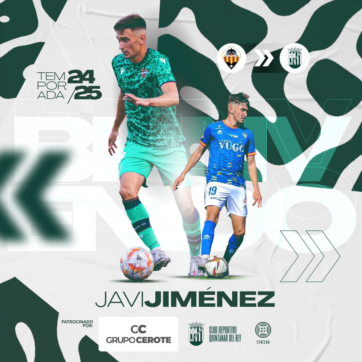 cdquintanardrey's tweet photo. BIENVENIDO 💚 📝
JAVIER JIMÉNEZ 💪

📢 ¡Fichado! 📢
Queremos dar la bienvenida a @javi_herrum7 como nuevo jugador del C.D. Quintanar del Rey 

🗓 22 años
👤 Mediocentro 

➡️ Procedente del CD Castellón B
➡️ U.D. Socuéllamos 
➡️ Ex Levante https://t.co/kPlHfLK5ND