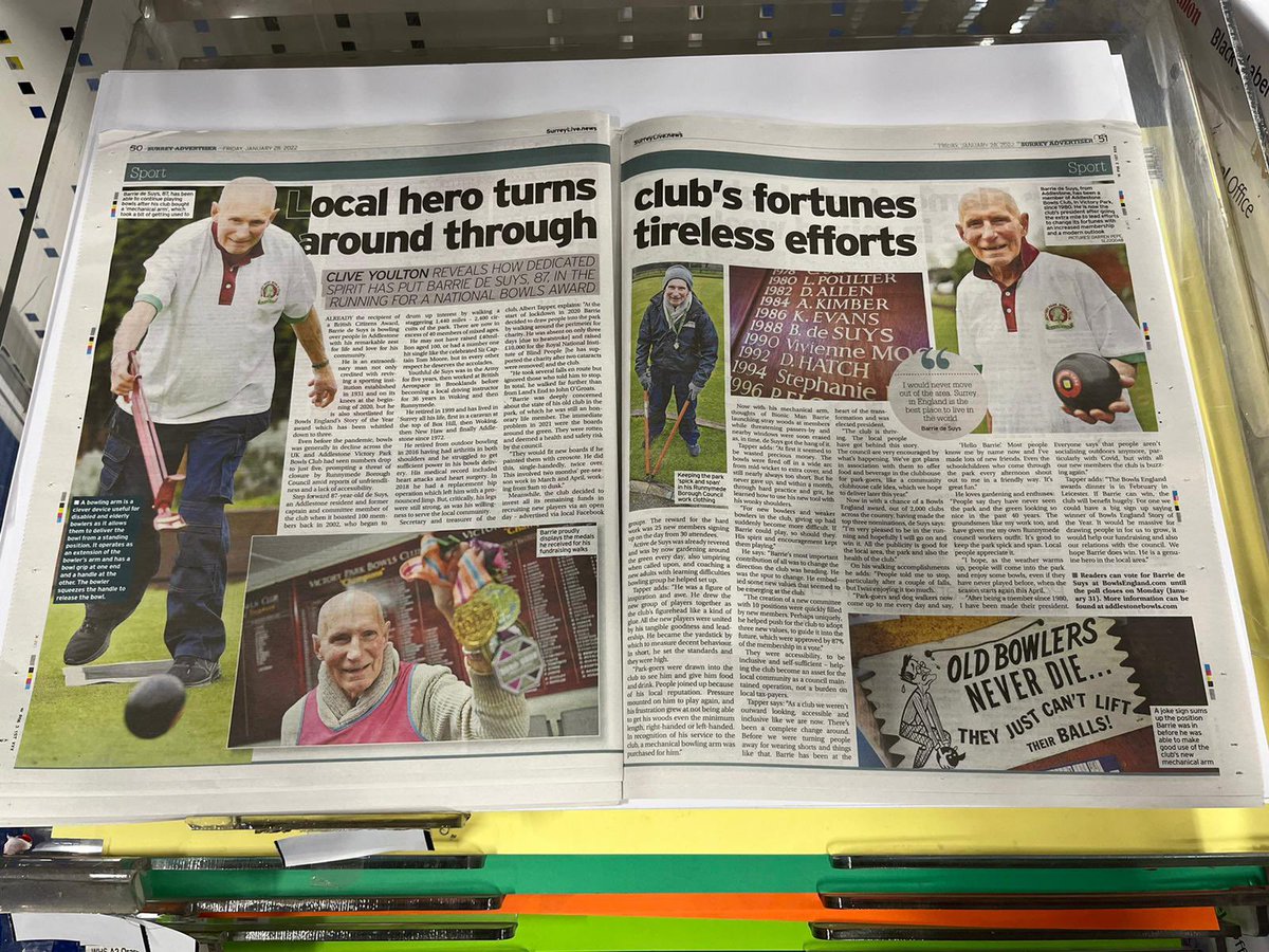 President and Victory Park Legend, Barrie de Suys, turned 90 this week.  He was awarded a bench from Club members and park goers.