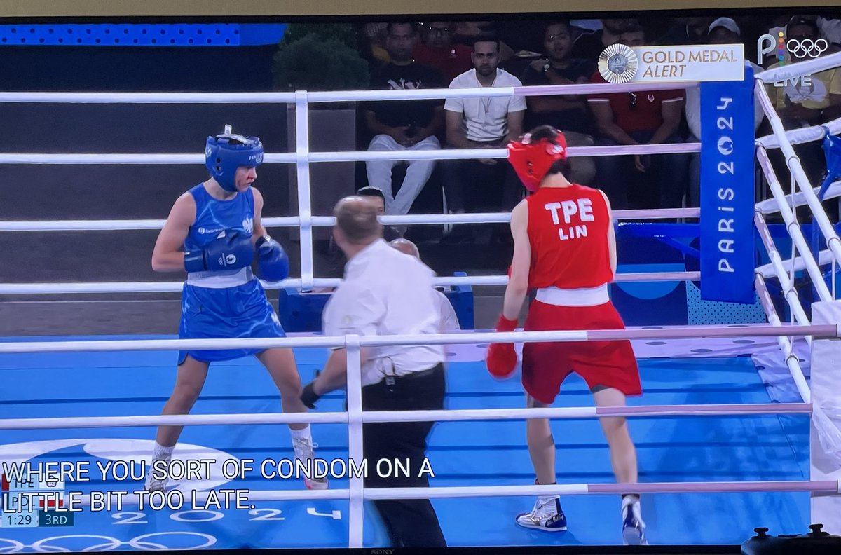the commentary during Lin Yu Ting boxing #Paris2024