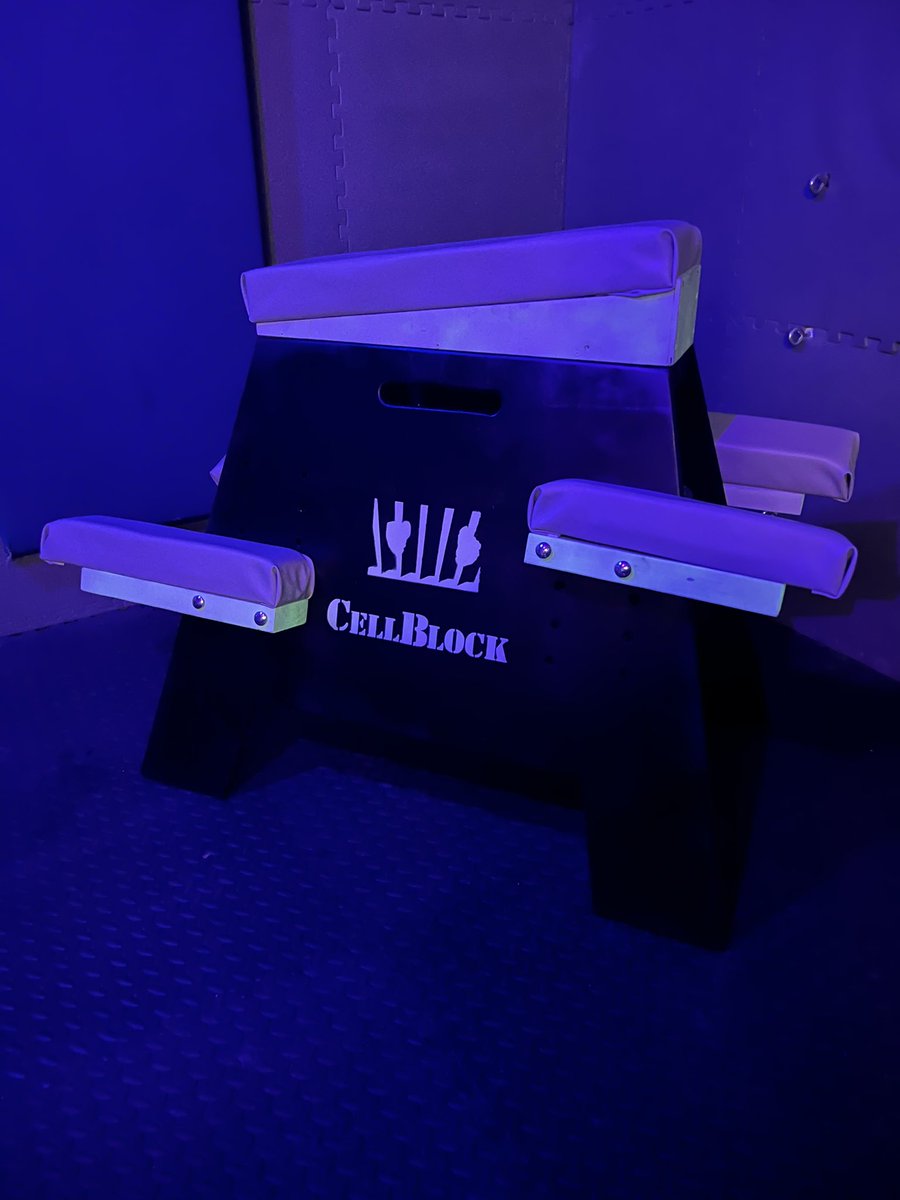 dilfbilt's tweet photo. Just delivered the DILF BILT prototype bench to @CellBlockChi. https://t.co/KWlYyoX8TP