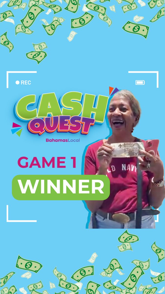 Congratulations to Clarise in finding the first drop of Cash Quest in under 5min. #cashquest #bahamaslocal #gameshow #bahamas #nassau bahamaslocal.com/cashquest