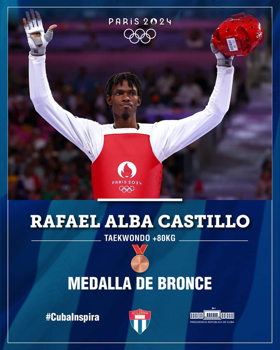 #CubaInspira con las dos medallas de bronce hoy de nuestros campeones. No creen en los grandes desafíos, en fuertes contrarios ni las mentiras mediáticas contra nuestro deporte. #Cuba