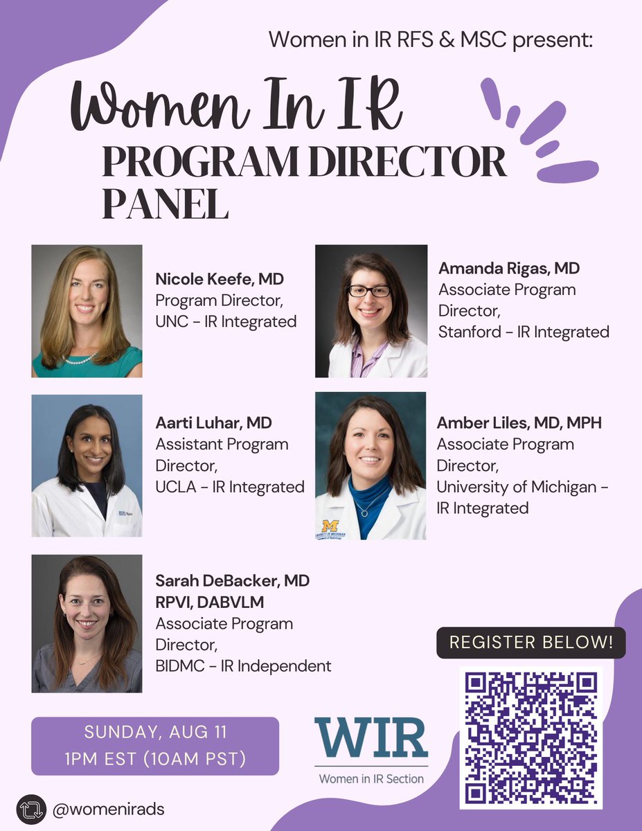 REMINDER! 🕑 <a href="/womenirads/">WomeninIR</a> Program Director Panel is TOMORROW 🗓️ Sunday Aug 11, 1 PM EST | 10AM PST 

Join us for a webinar focused on the unique challenges and opportunities for women in IR!
Register here: connect.sirweb.org/events/event-d…