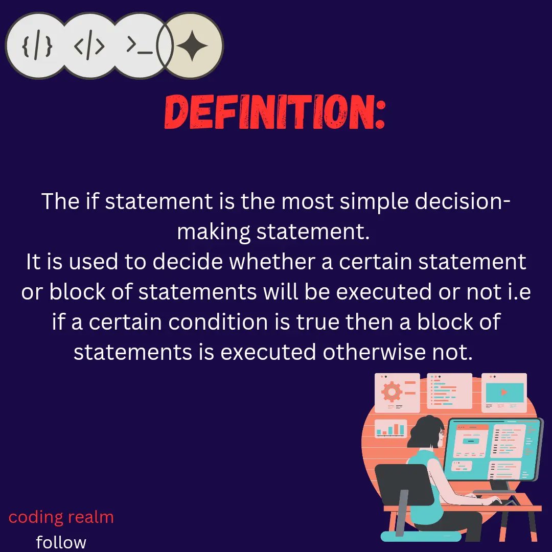 coder_x_'s tweet image. if-else STATEMENT IN C LANGUAGE 
Go like it and subscribe for more: youtu.be/TGL6UuBotuE
#Paris2024 #Coding #like