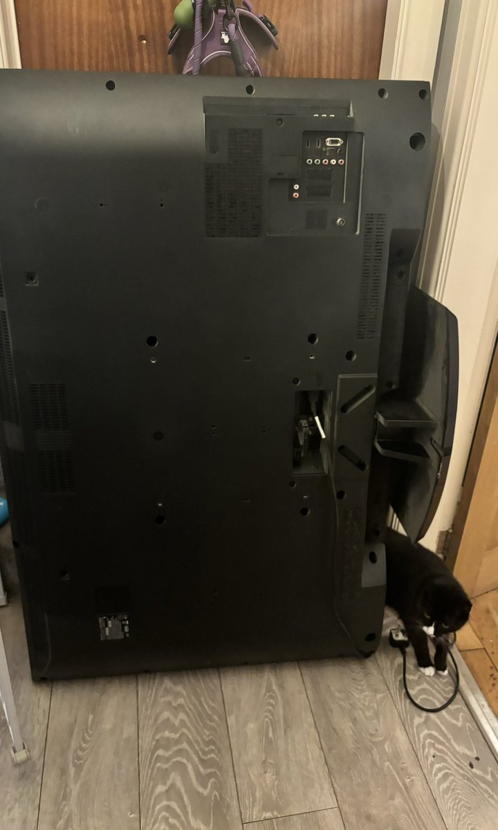 SarahReacts's tweet photo. On the plus side a new TV that actually works, on the bad side my old TV tried to take my fingers 😂 https://t.co/9KnejSbL0u