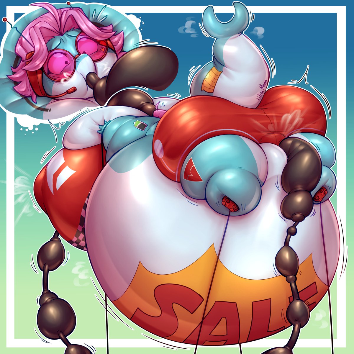liliac_moon1's tweet photo. Twinmill got stuck again in some odd situation---
Welp, at least there's a new advertisement blimp in town! 

Commission done for @LadyLuckFate !

Wanna see even more? Join my P-Site! Link is in my profile! https://t.co/7rRc4Hd4yi