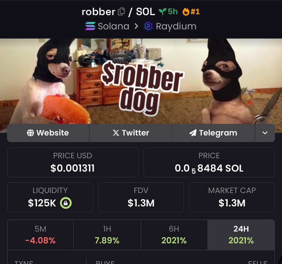 Guys, if your listening… teams are currently buying a shit load of supply 65-75% and they are locking it on a public wallet. 

Check Robberdog, 69% locked. Dev can’t jeet, all this is visible on the blockchain. BUY. 

9kskv67c4URmBKhpWLsL1UZZjeR8KYm3sRCrh9jBpump