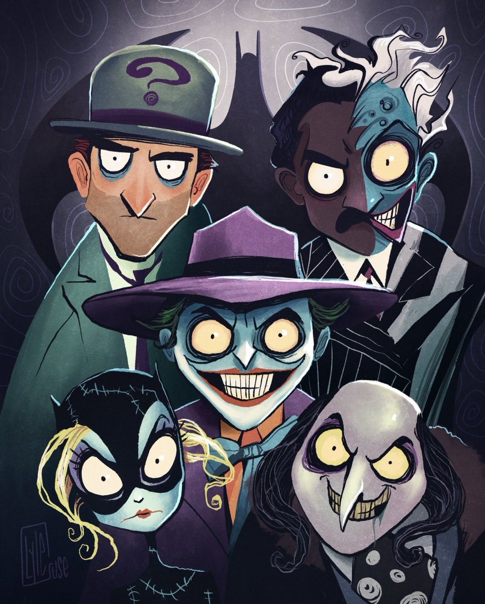 BatmanNotes's tweet image. Tim Burton’s Batman with Billy Dee as Two-face and Robin Williams as The Riddler. (Also featuring Jack Nicholson as The Joker, Michelle Pfeiffer as Catwoman and Danny DeVito as The Penguin) This was made by artist @Lyle_Cruse